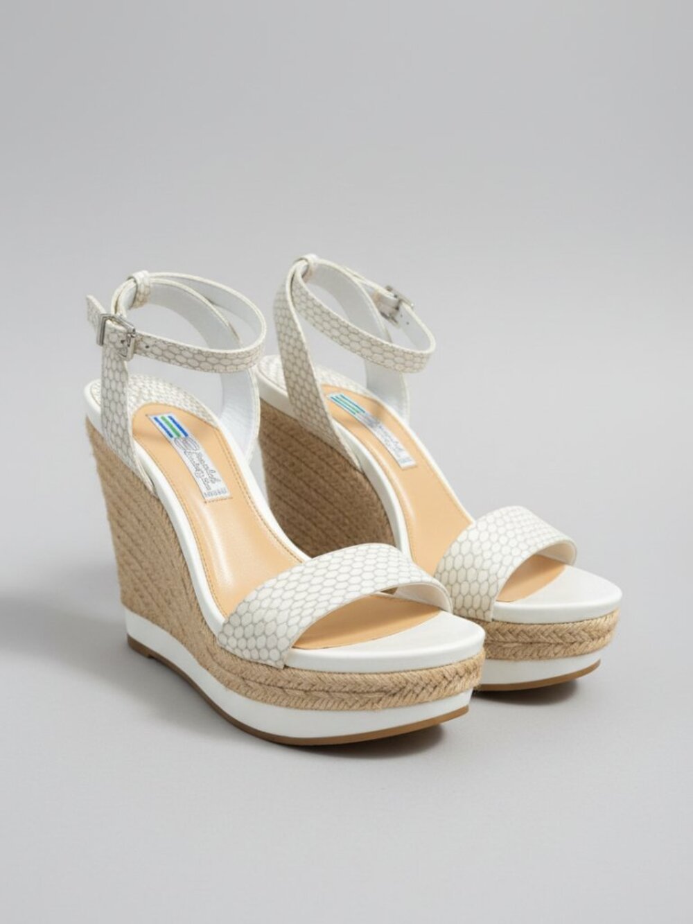 Arnold Churgin Ivory Snake Espadrille Wedge Sandal EU37/W7